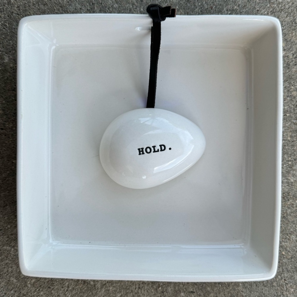 Rae Dunn by Magenta napkin holder “Hold.” Type font NWT never used